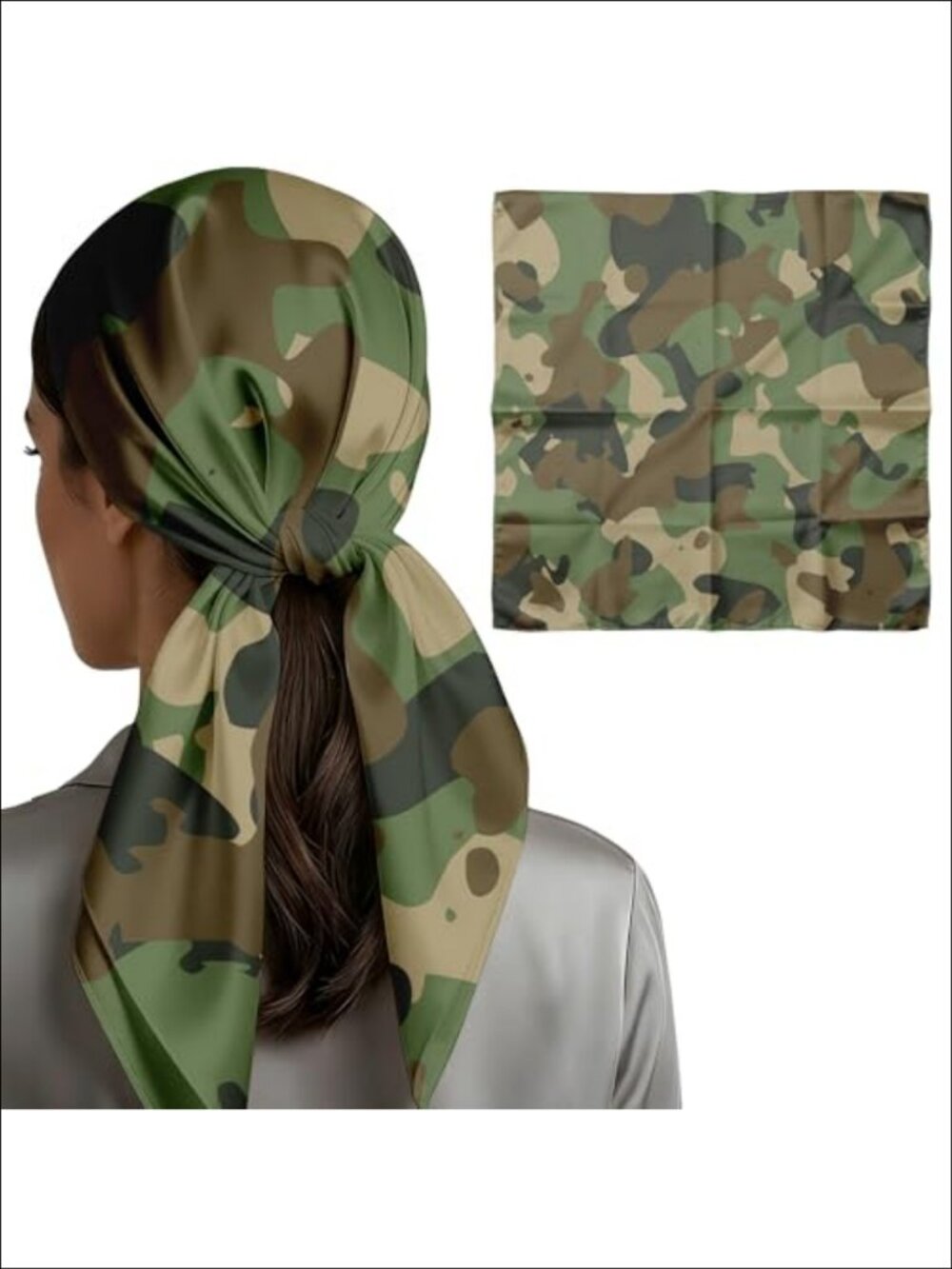 Satin Square Scarf 28x28 Lightweight Breathable Headscarf Neck Wrap